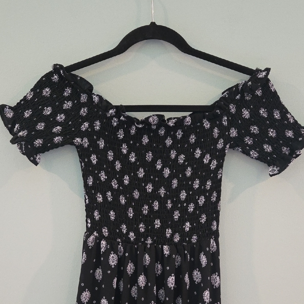 Blue Rain High Low Dress Black With White  Ruffled Tiered Junior Size Medium - Picture 3 of 13